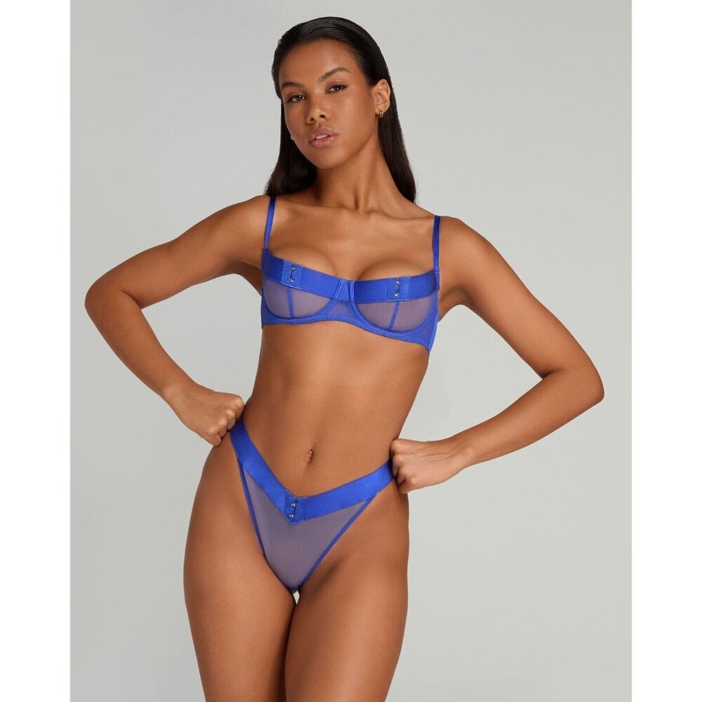 Agent Provocateur Caity Cobalt Blue Demi Bra NWT $185 - Picture 3 of 16